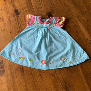 Catimini Dress Blue & White Polka Dot France